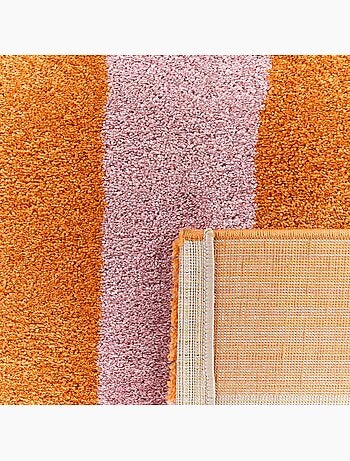Tapis intérieur rayures orange et rose Pablo