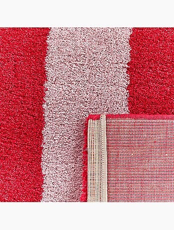 Tapis intérieur rayures rouge et rose Pablo