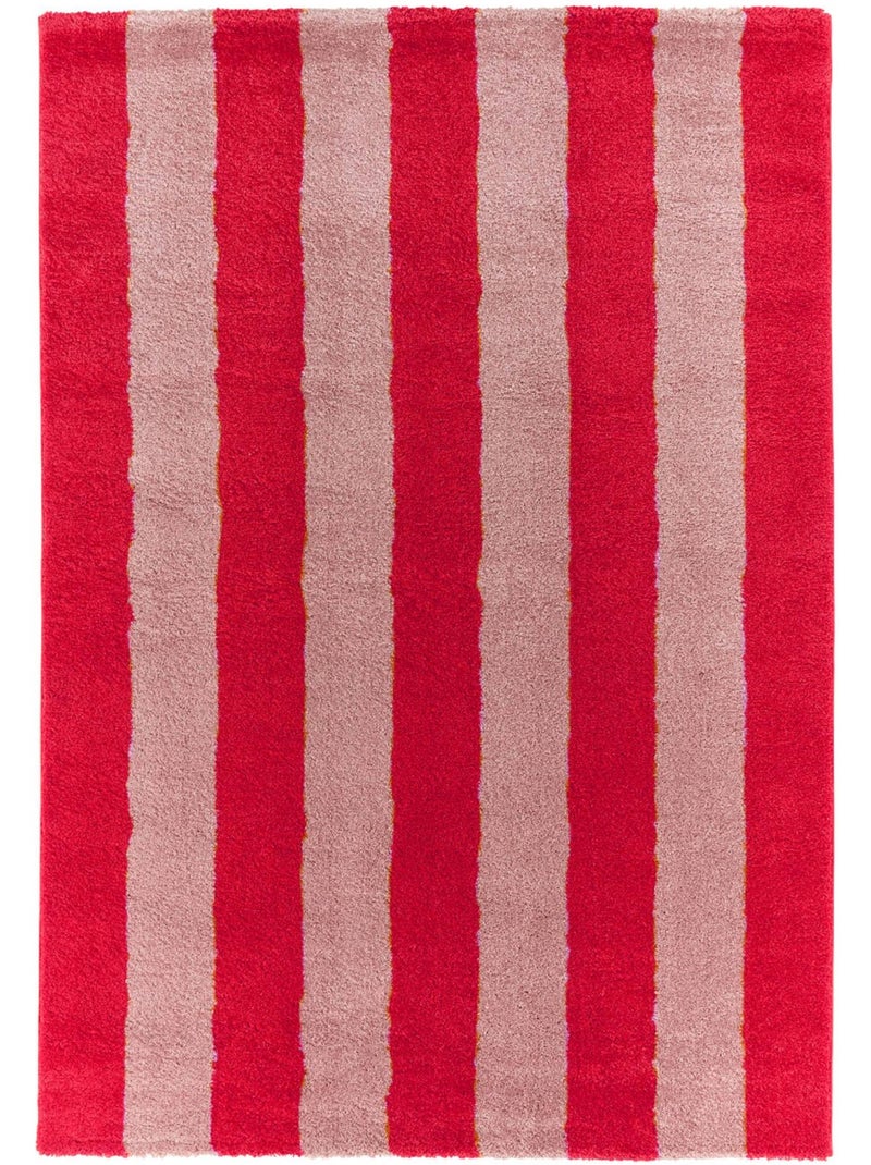 Tapis intérieur rayures rouge et rose Pablo Rouge - Kiabi