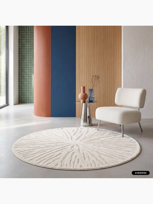Tapis intérieur rond ø160cm crème helen - Kiabi Tapis intérieur rond ø160cm crème helen - Kiabi