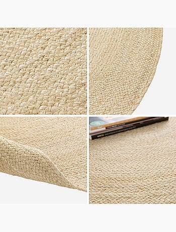 Tapis intérieur rond jute, naturel Padma