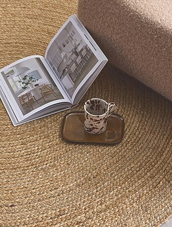 Tapis intérieur rond jute, naturel Padma
