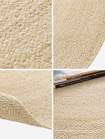 Tapis intérieur rond jute, naturel Padma