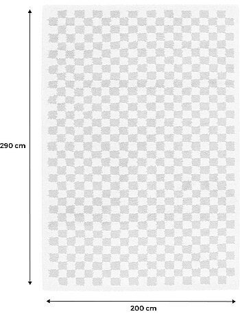 Tapis intérieur shaggy damier jaune moutarde et crème Taylor