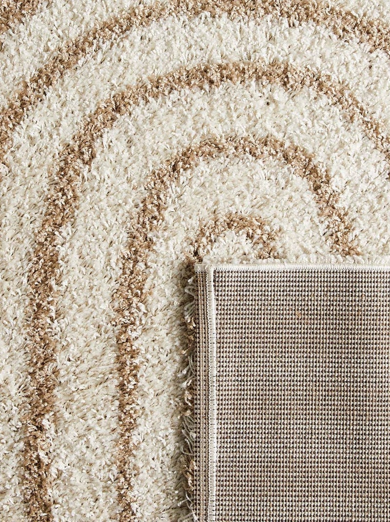 Tapis intérieur shaggy motifs géométriques arc-en-ciel beige Chris Beige - Kiabi