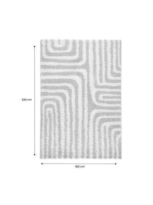 Tapis intérieur shaggy motifs géométriques beige Queensy - Kiabi