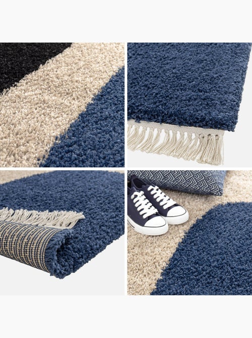Tapis intérieur shaggy motifs géométriques créme Zac - Kiabi