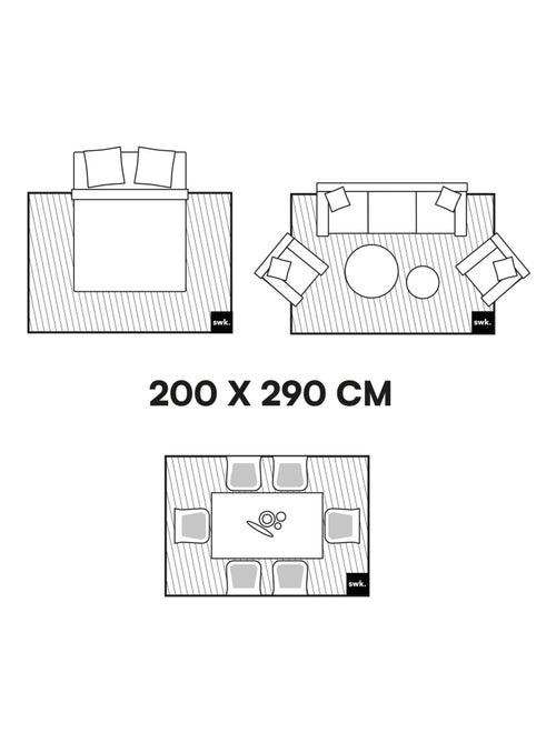 Tapis intérieur shaggy motifs géométriques multicolore Matthew - Kiabi