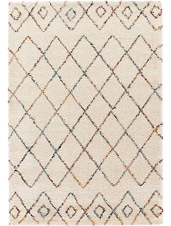 Tapis intérieur shaggy style berbère créme et multicolore Beverly