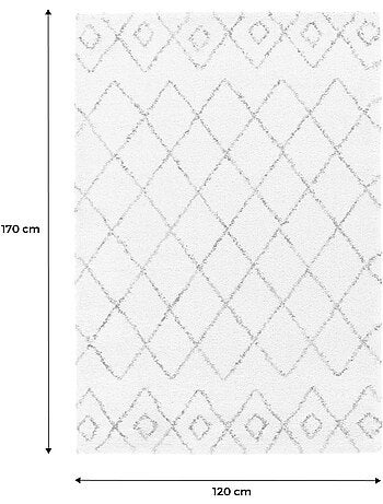 Tapis intérieur shaggy style berbère créme et multicolore Beverly