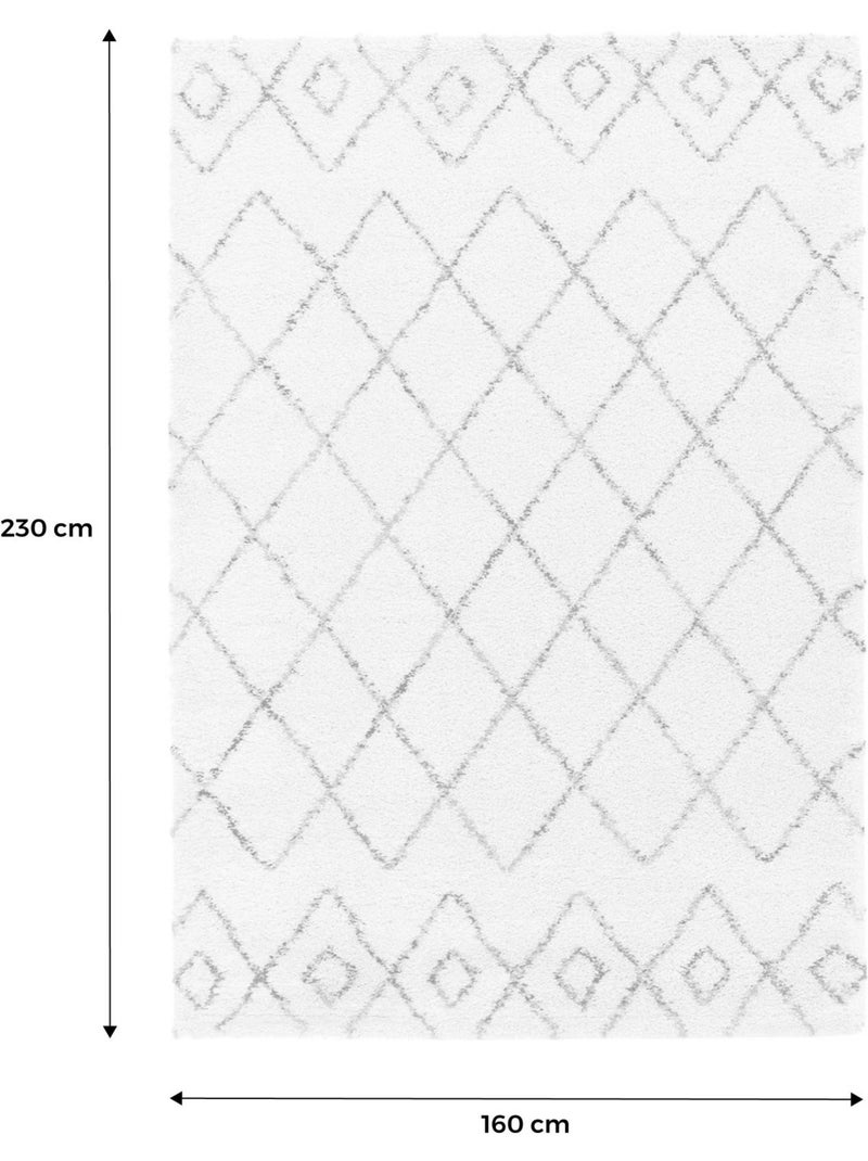 Tapis intérieur shaggy style berbère créme et multicolore Beverly Multicolore - Kiabi