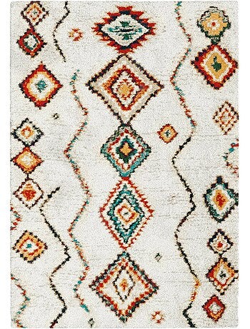 Tapis intérieur shaggy style berbère créme et multicolore Maggie