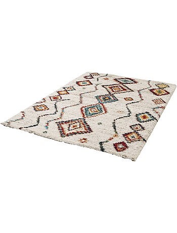 Tapis intérieur shaggy style berbère créme et multicolore Maggie