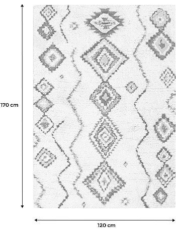 Tapis intérieur shaggy style berbère créme et multicolore Maggie