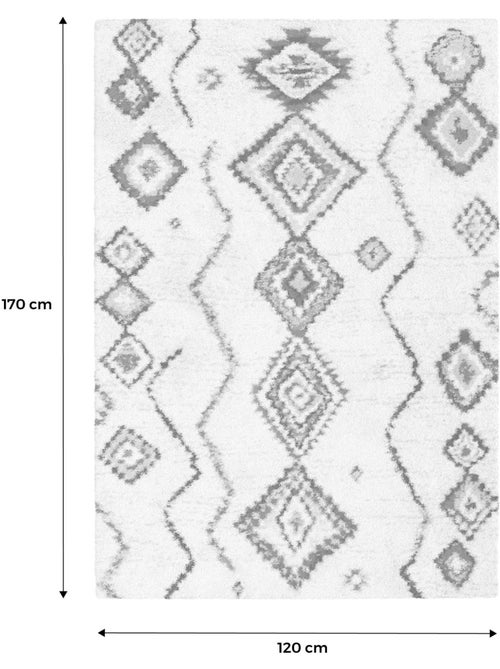 Tapis intérieur shaggy style berbère créme et multicolore Maggie - Kiabi