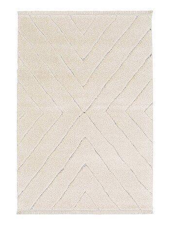 Tapis intérieur tufté avec légers reliefs créme Meryl
