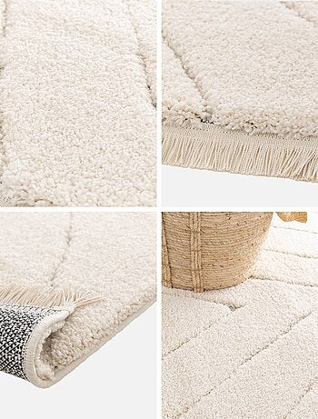 Tapis intérieur tufté avec légers reliefs créme Meryl