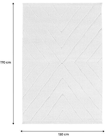 Tapis intérieur tufté avec légers reliefs créme Meryl