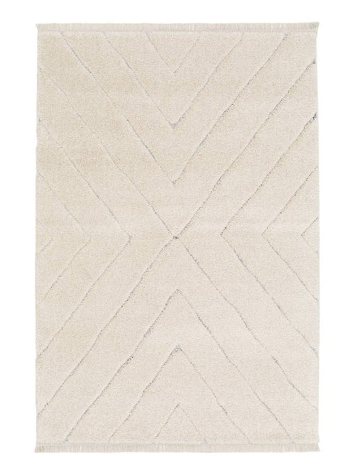 Tapis intérieur tufté avec légers reliefs créme Meryl - Kiabi