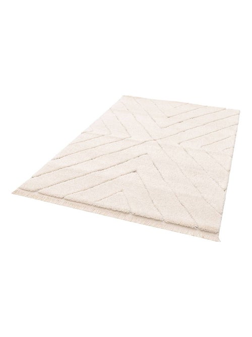 Tapis intérieur tufté avec légers reliefs créme Meryl - Kiabi