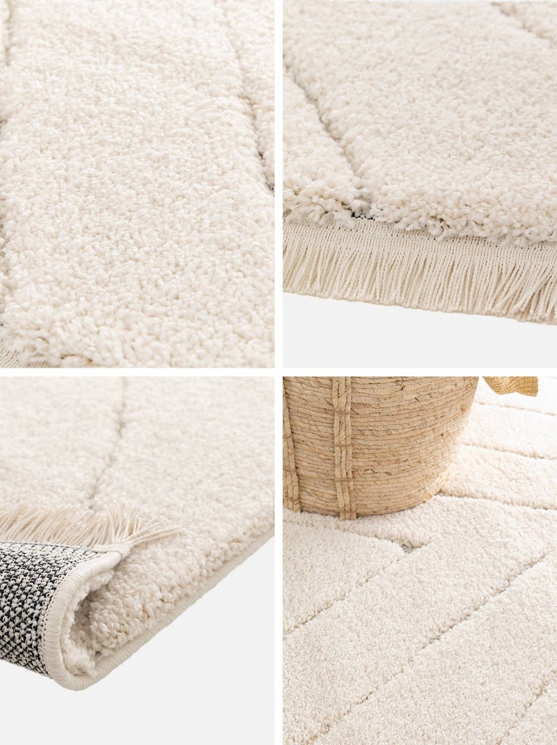 Tapis intérieur tufté avec légers reliefs créme Meryl Beige - Kiabi