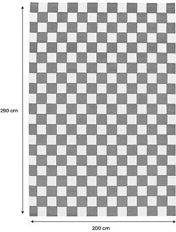 Tapis intérieur/extérieur damier bleu et rouge Octave