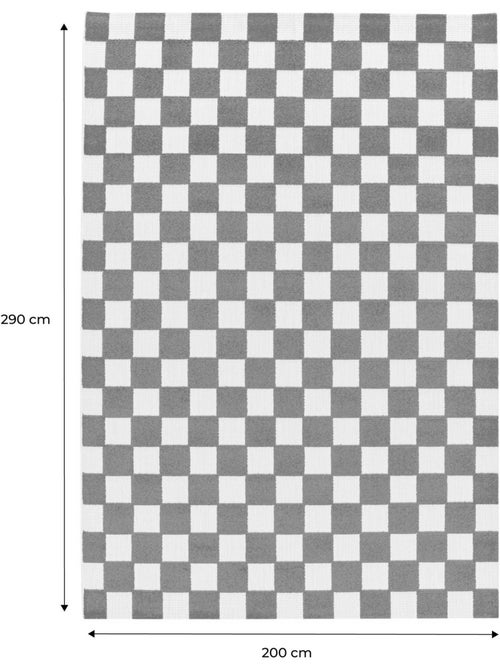Tapis intérieur/extérieur damier bleu et rouge Octave - Kiabi