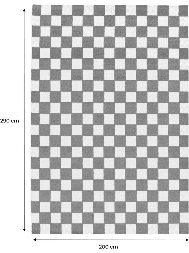 Tapis intérieur/extérieur damier bleu et rouge Octave Bleu Rouge - Kiabi