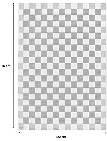 Tapis intérieur/extérieur damier rose et vert Auguste
