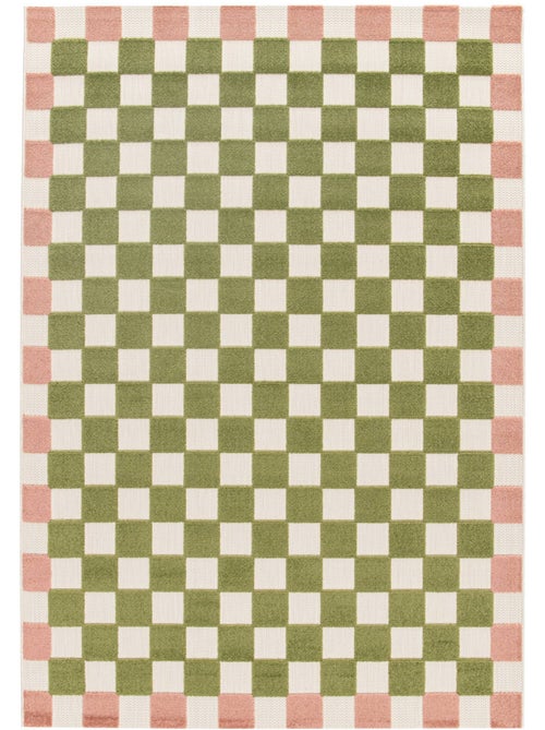Tapis intérieur/extérieur damier rose et vert Auguste - Kiabi Tapis intérieur/extérieur damier rose et vert Auguste - Kiabi