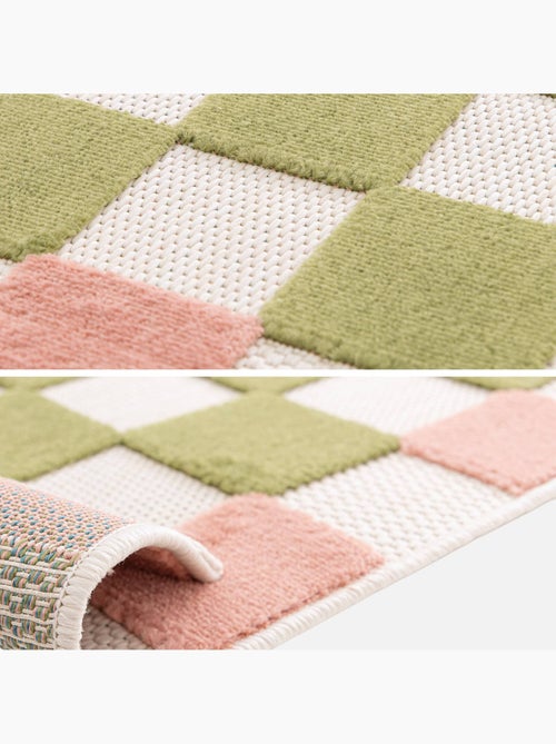 Tapis intérieur/extérieur damier rose et vert Auguste - Kiabi Tapis intérieur/extérieur damier rose et vert Auguste - Kiabi