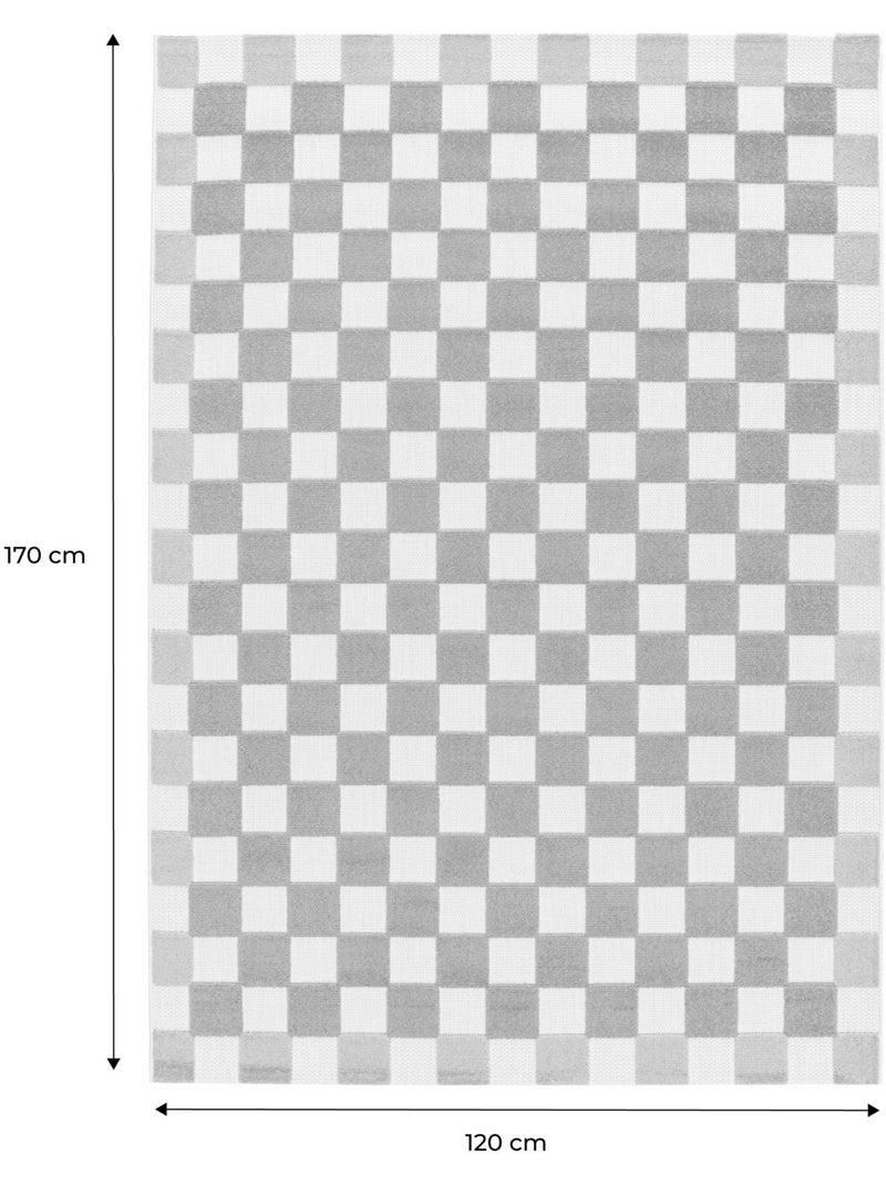 Tapis intérieur/extérieur damier rose et vert Auguste Vert - Kiabi
