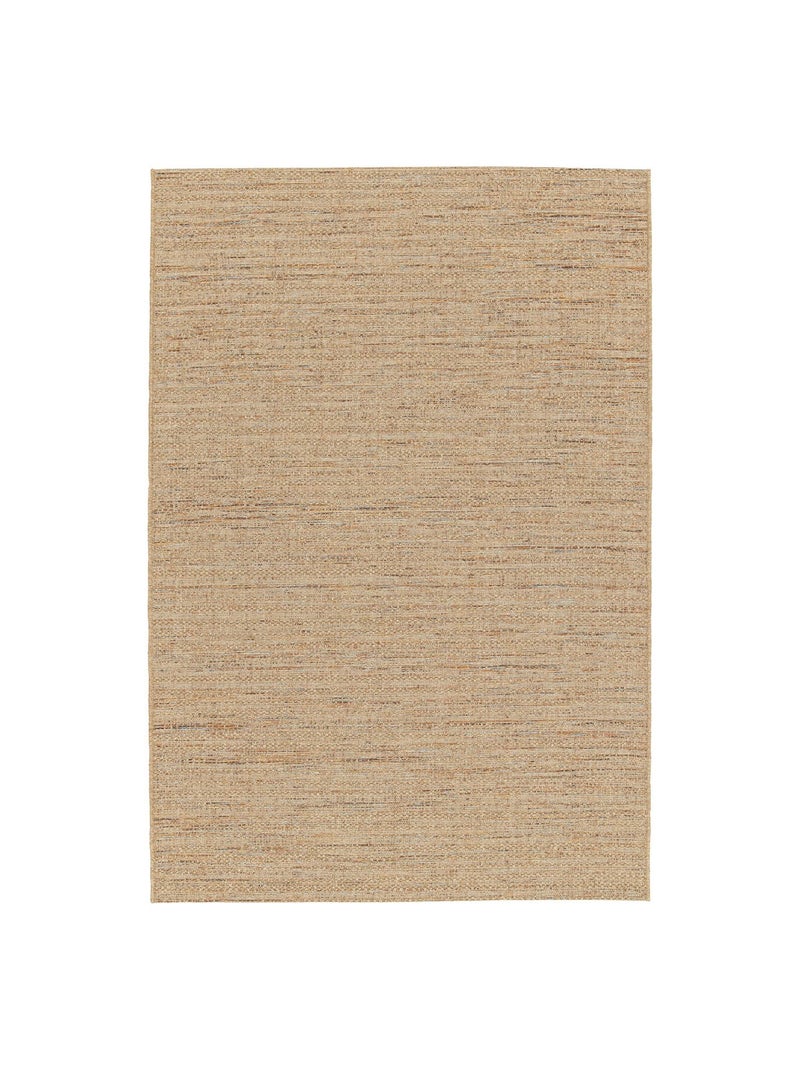 Tapis intérieur/extérieur effet jute claire avec touches de couleur Emily Marron clair - Kiabi