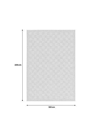 Tapis intérieur/extérieur effet jute coloris naturel motif damier Carrie