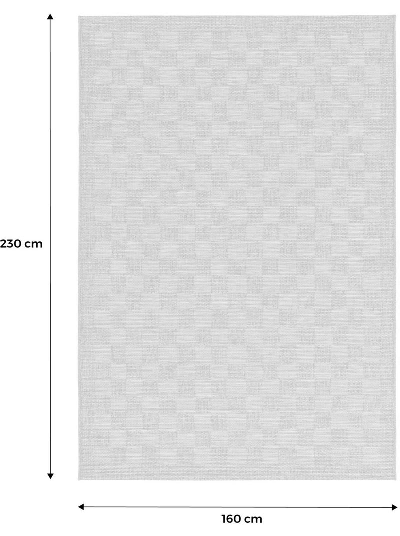 Tapis intérieur/extérieur effet jute coloris naturel motif damier carrie Marron clair - Kiabi