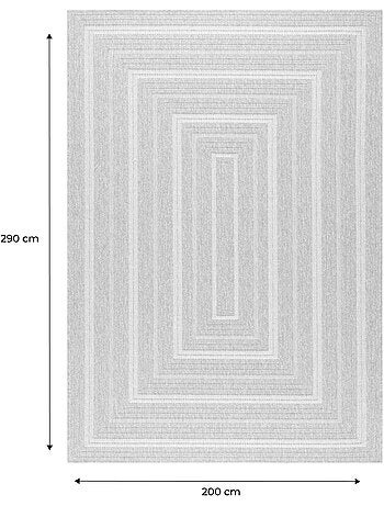 Tapis intérieur/extérieur effet toile de jute beige avec motifs Daymo