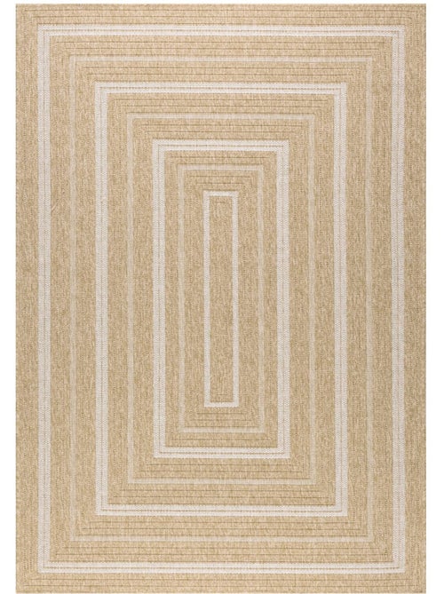 Tapis intérieur/extérieur effet toile de jute beige avec motifs Daymo - Kiabi