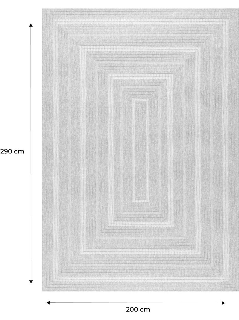 Tapis intérieur/extérieur effet toile de jute beige avec motifs Daymo Beige - Kiabi