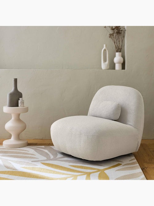 Tapis intérieur/extérieur motif végétal beige et moutarde Bloom - Kiabi