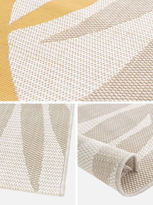 Tapis intérieur/extérieur motif végétal beige et moutarde Bloom - Kiabi