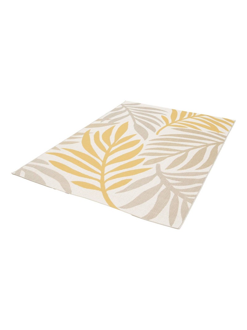 Tapis intérieur/extérieur motif végétal beige et moutarde Bloom Beige - Kiabi