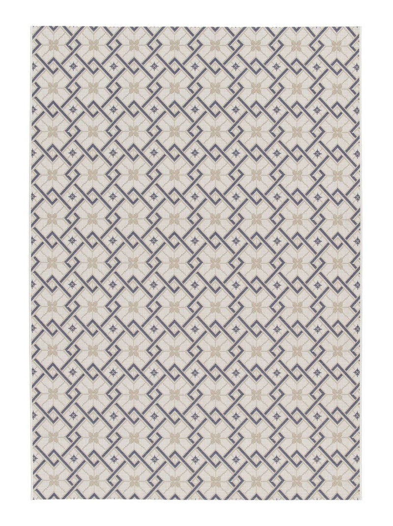 Tapis intérieur/extérieur vintage crème beige bleu Angie Multicolore - Kiabi