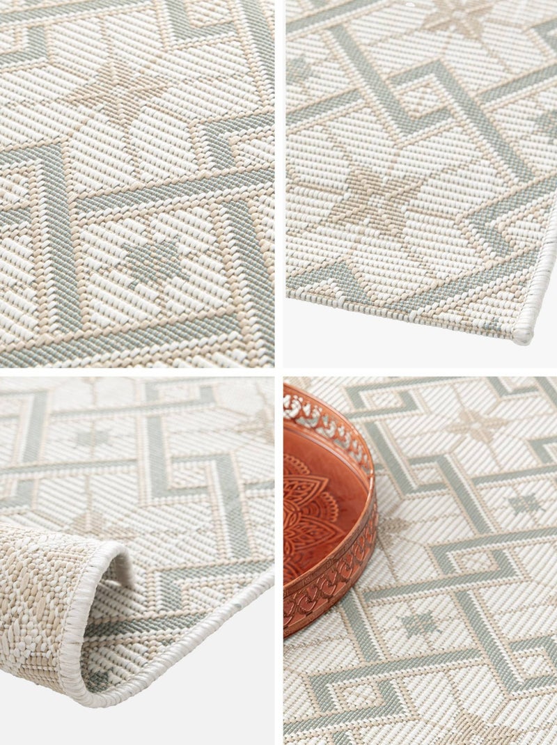Tapis intérieur/extérieur vintage crème beige vert Angie Multicolore - Kiabi