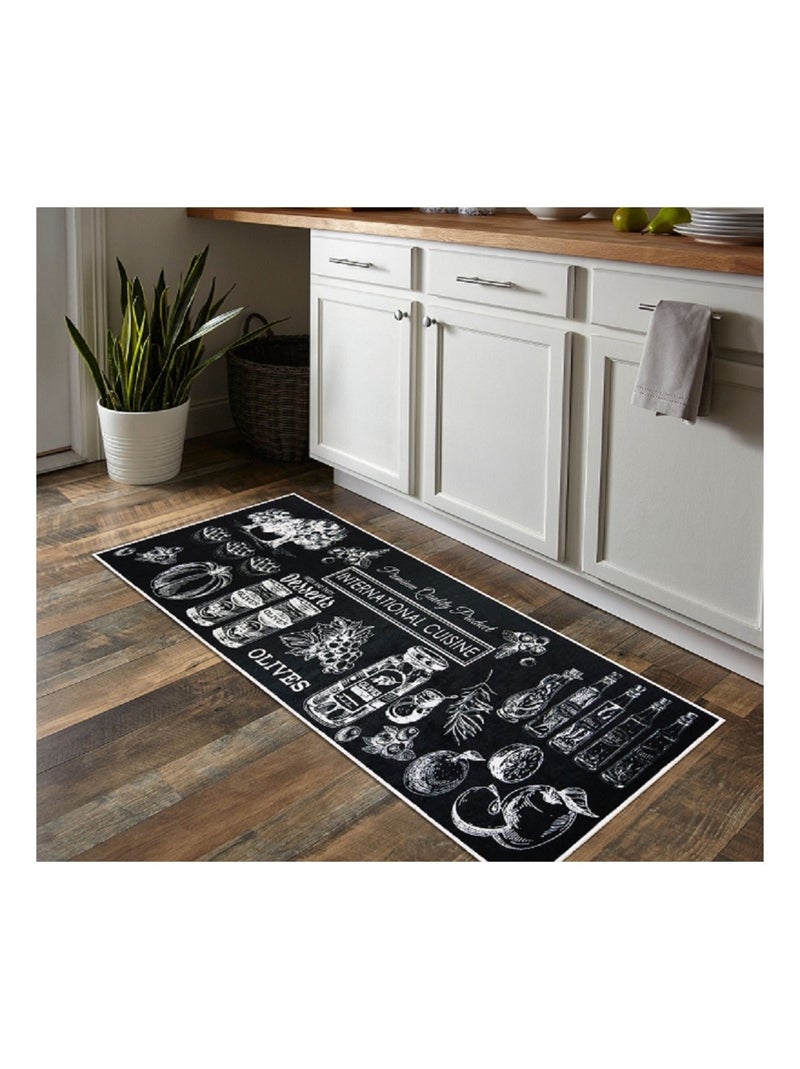 Tapis Internationale Cuisine Noir Noir - Kiabi
