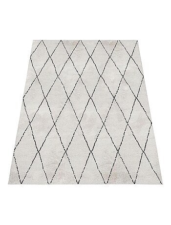 Tapis ivoire berbère ethnique courtes mèches Senza