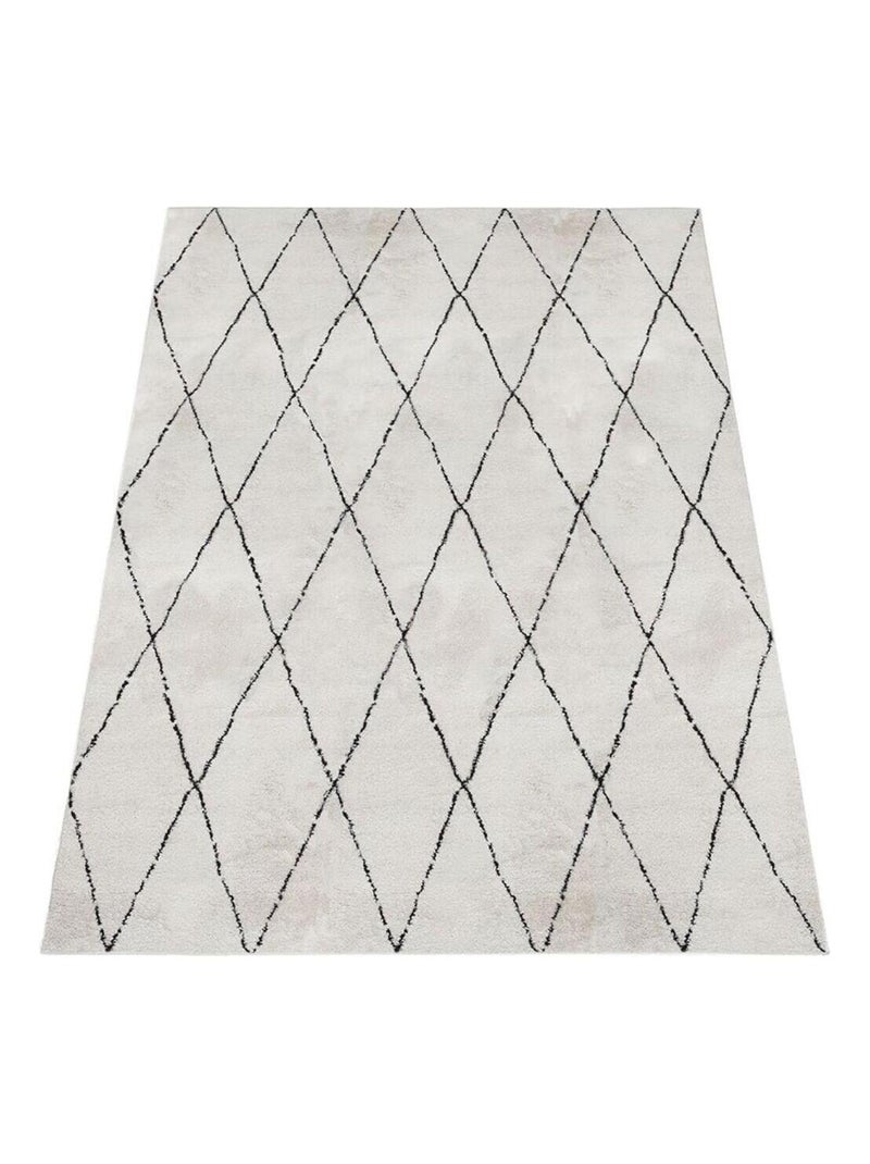 Tapis ivoire berbère ethnique courtes mèches Senza Ivoire - Kiabi