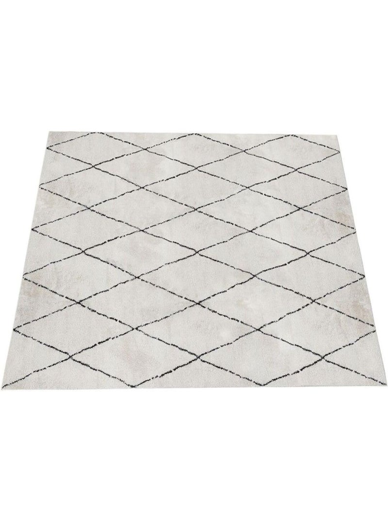 Tapis ivoire berbère ethnique courtes mèches Senza Ivoire - Kiabi