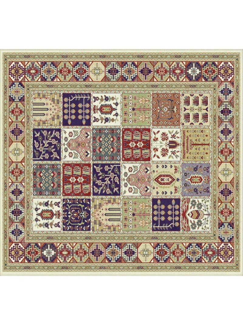 Tapis ivoire style oriental pour salon rectangle Shannon Ivoire - Kiabi