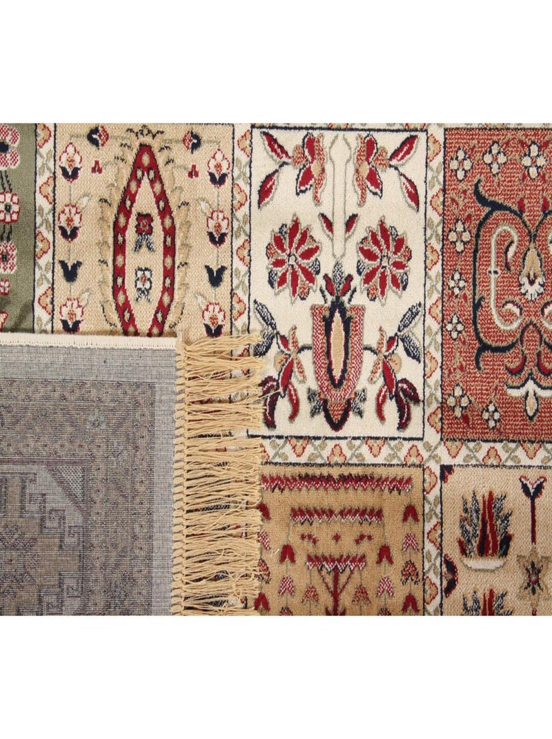 Tapis ivoire style oriental pour salon rectangle Shannon Ivoire - Kiabi