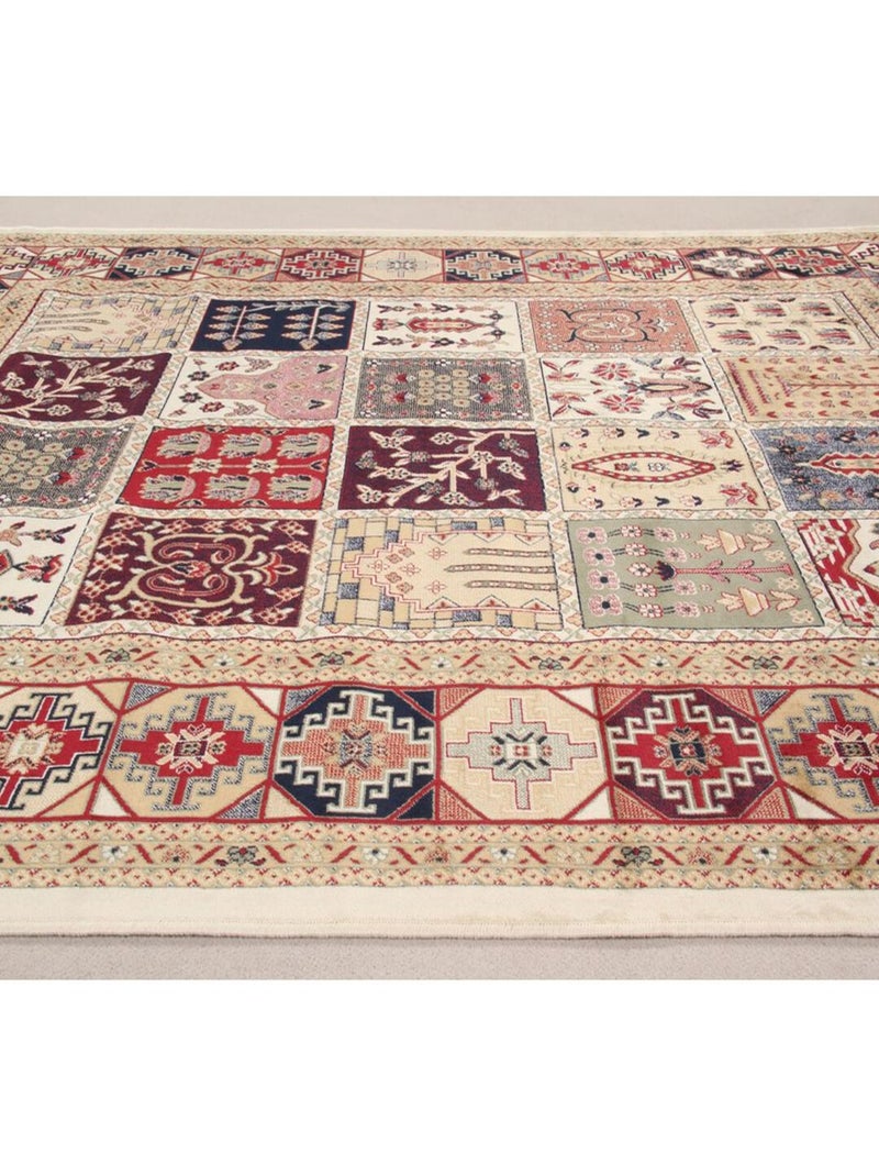 Tapis ivoire style oriental pour salon rectangle Shannon Ivoire - Kiabi